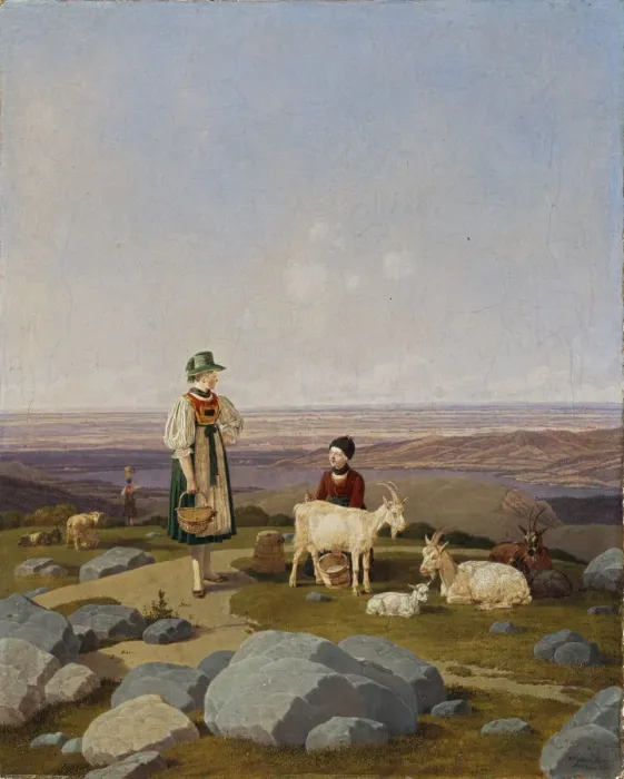 Framed Print : On Gaisalm. Artist: Kobell, Wilhelm, Ritter von (1766-1853) Framed Print : On Gaisalm. Artist: Kobell, Wilhelm, Ritter von (1766-1853)
