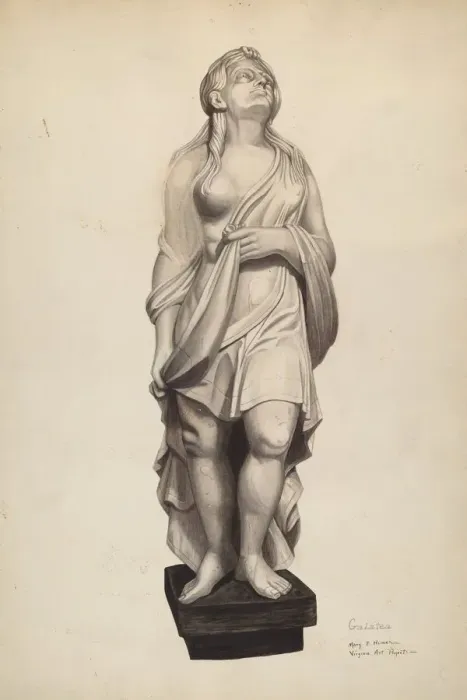 Framed Print : Galatea Figurehead, c. 1940. Creator: Mary E Humes Framed Print : Galatea Figurehead, c. 1940. Creator: Mary E Humes