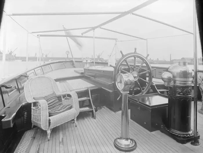 Framed Print : Gale damage on barge Beryl (press print), 1936. Creator: Kirk & Sons of Cowes Framed Print : Gale damage on barge Beryl (press print), 1936. Creator: Kirk & Sons of Cowes