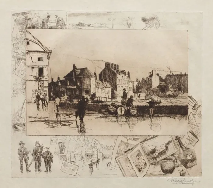 Framed Print : A Gale at Fecamp (Normandie), 1886. Creator: Stephen Parrish (American, 1846-1938) Framed Print : A Gale at Fecamp (Normandie), 1886. Creator: Stephen Parrish (American, 1846-1938)