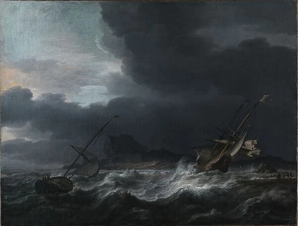 Gale off Rocky Coast, 1643-1669. Creator: Jan Theunisz. Blanckerhoff