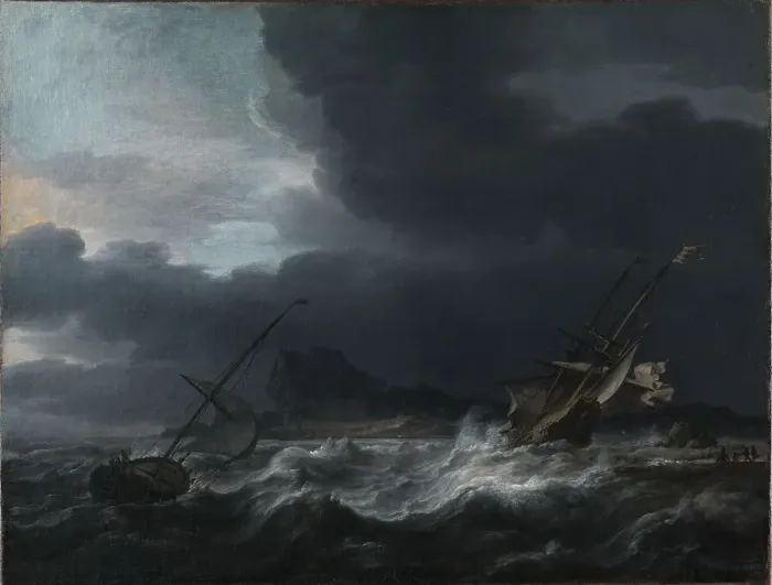 Framed Print : Gale off Rocky Coast, 1643-1669. Creator: Jan Theunisz. Blanckerhoff Framed Print : Gale off Rocky Coast, 1643-1669. Creator: Jan Theunisz. Blanckerhoff