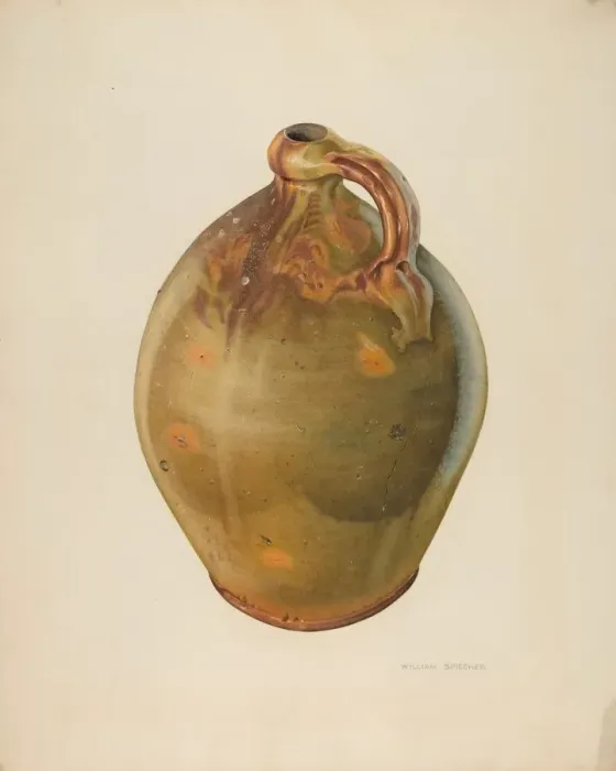 Framed Print : Galena Big Jug, c. 1938. Creator: William Spiecker Framed Print : Galena Big Jug, c. 1938. Creator: William Spiecker