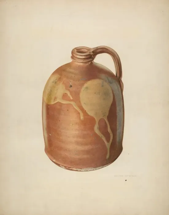 Framed Print : Galena Pottery Jug, c. 1938. Creator: William Spiecker Framed Print : Galena Pottery Jug, c. 1938. Creator: William Spiecker