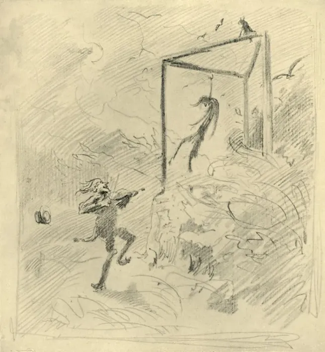 Framed Print : Galgenmusik, mid-late 19th century, (c1924). Creator: Carl Spitzweg Framed Print : Galgenmusik, mid-late 19th century, (c1924). Creator: Carl Spitzweg