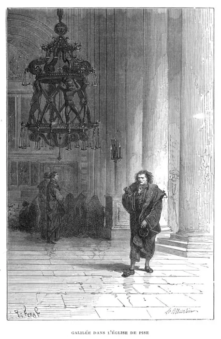 Framed Print : Galileo observing the swaying of the chandelier in Pisa Cathedral, c1584 (1870) Framed Print : Galileo observing the swaying of the chandelier in Pisa Cathedral, c1584 (1870)