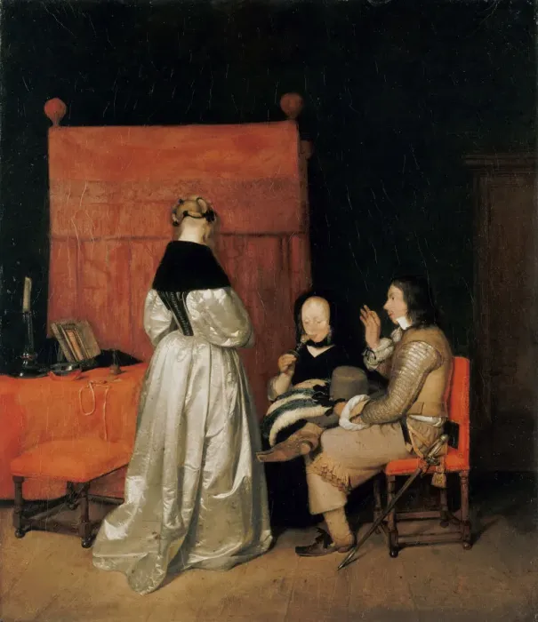 Framed Print : The Gallant Conversation (The Paternal Admonition), ca 1654 Framed Print : The Gallant Conversation (The Paternal Admonition), ca 1654