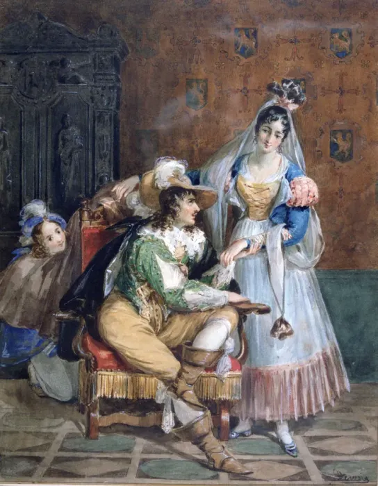 Framed Print : Gallent, c1820-1857. Artist: Achille Deveria Framed Print : Gallent, c1820-1857. Artist: Achille Deveria
