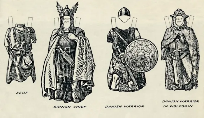 Framed Print : The Gallery of British Costume: The Dress of Danes & Later Anglo-Saxons, c1934 Framed Print : The Gallery of British Costume: The Dress of Danes & Later Anglo-Saxons, c1934