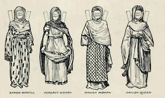 Framed Print : The Gallery of British Costume: The Dress of Danes & Later Anglo-Saxons, c1934 Framed Print : The Gallery of British Costume: The Dress of Danes & Later Anglo-Saxons, c1934