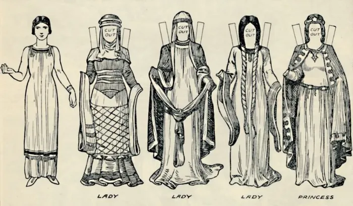 Framed Print : The Gallery of British Costume: The Dress People Wore in Norman Times, c1934 Framed Print : The Gallery of British Costume: The Dress People Wore in Norman Times, c1934