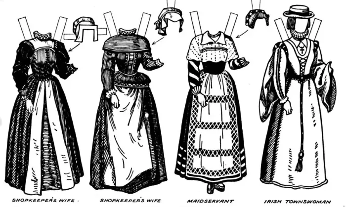 Framed Print : The Gallery of British Costume: Dress Worn in the Late Sixteenth Century, c1934 Framed Print : The Gallery of British Costume: Dress Worn in the Late Sixteenth Century, c1934