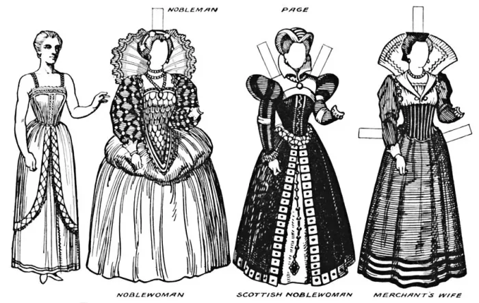 Framed Print : The Gallery of British Costume: Dress Worn in the Late Sixteenth Century, c1934 Framed Print : The Gallery of British Costume: Dress Worn in the Late Sixteenth Century, c1934
