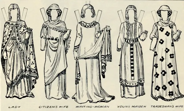 Framed Print : The Gallery of British Costume: What Men and Women Wore In Henry IIIs Time, c1934 Framed Print : The Gallery of British Costume: What Men and Women Wore In Henry IIIs Time, c1934