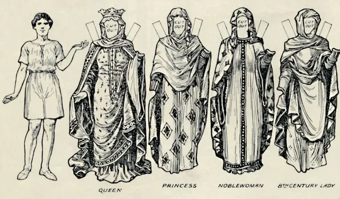 Framed Print : The Gallery of British Costume: How The People Dressed in Anglo-Saxon Times, c1934 Framed Print : The Gallery of British Costume: How The People Dressed in Anglo-Saxon Times, c1934