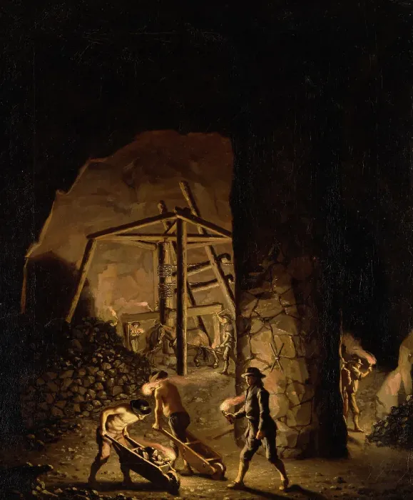 Framed Print : Gallery in Falun Copper Mine, c18th century. Creator: Per Hillestrom Framed Print : Gallery in Falun Copper Mine, c18th century. Creator: Per Hillestrom