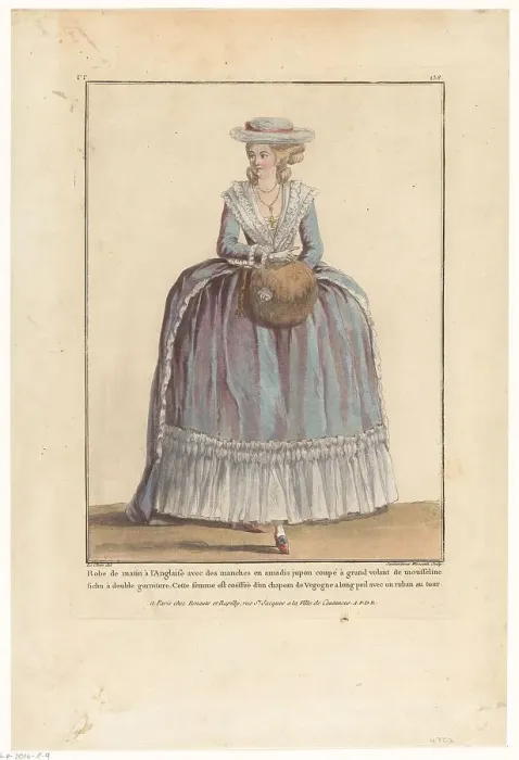 Framed Print : Gallery of French Fashions and Costumes, 1782, rr. 238: Morning dress to the English (...), 1782. Creator: Wossinik Framed Print : Gallery of French Fashions and Costumes, 1782, rr. 238: Morning dress to the English (...), 1782. Creator: Wossinik
