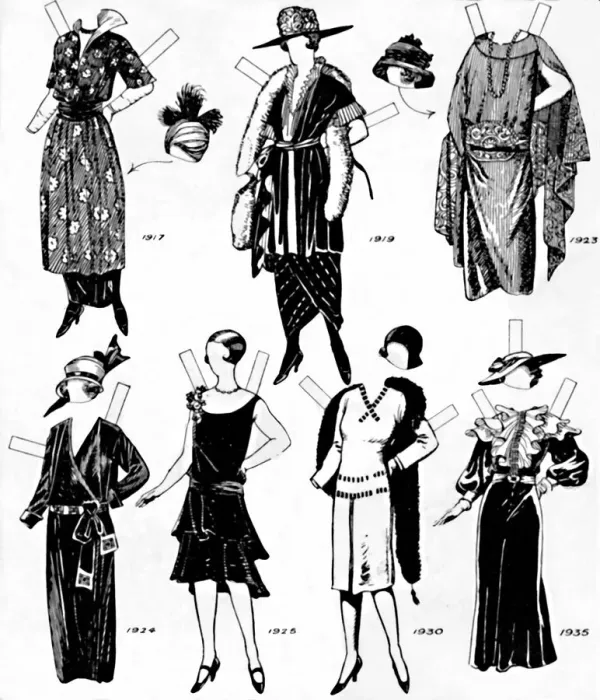 Framed Print : The Gallery of Historic Costume: Dresses Worn During the Twentieth Century, c1934 Framed Print : The Gallery of Historic Costume: Dresses Worn During the Twentieth Century, c1934