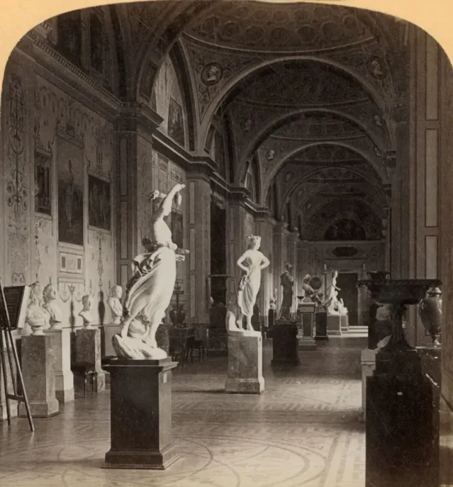 Framed Print : Gallery of Modern Sculpture, In the Hermitage, St. Petersburg, Russia, 1898. Creator Framed Print : Gallery of Modern Sculpture, In the Hermitage, St. Petersburg, Russia, 1898. Creator