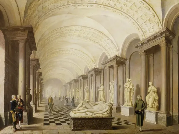 Framed Print : The Gallery of the Muses, in the Royal Museum at the Royal Palace, Stockholm, 1796. Creator: Per Hillestrom Framed Print : The Gallery of the Muses, in the Royal Museum at the Royal Palace, Stockholm, 1796. Creator: Per Hillestrom