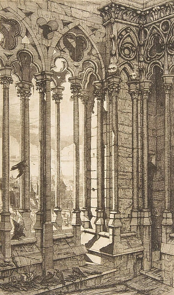 Gallery, Notre-Dame Cathedral, Paris, 1853. Creator: Charles Meryon