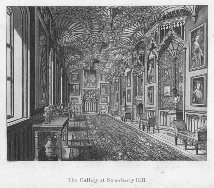 Framed Print : The Gallery at Strawberry Hill, c1792 Framed Print : The Gallery at Strawberry Hill, c1792