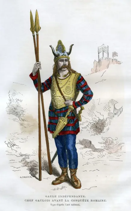 Framed Print : Gallic chief before the Roman conquest of Gaul, 1st century BC (1882-1884). Artist: A Tauxier Framed Print : Gallic chief before the Roman conquest of Gaul, 1st century BC (1882-1884). Artist: A Tauxier