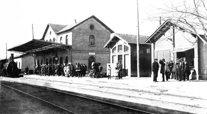 Framed Print : Gallur North Station, province of Zaragoza, 1910 Framed Print : Gallur North Station, province of Zaragoza, 1910
