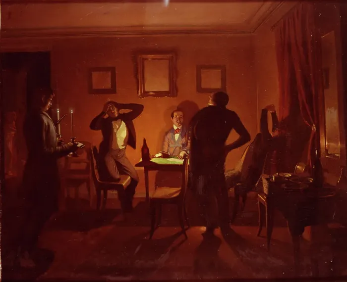 Framed Print : The Gamblers, 1852. Artist: Fedotov, Pavel Andreyevich (1815-1852) Framed Print : The Gamblers, 1852. Artist: Fedotov, Pavel Andreyevich (1815-1852)