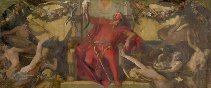Framed Print : Gambrinus - Study for the Decorative Panel, 1875-1884. Creator: Hans Makart
