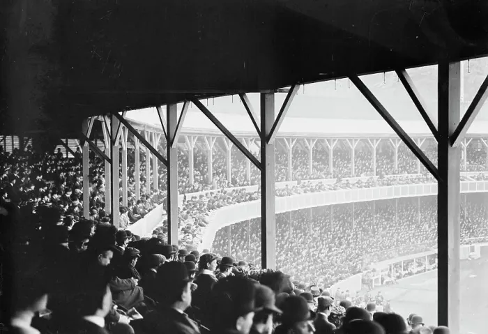 Framed Print : Game between Boston NL and New York NL at Polo Grounds (baseball), 1910. Creator: Bain News Service Framed Print : Game between Boston NL and New York NL at Polo Grounds (baseball), 1910. Creator: Bain News Service