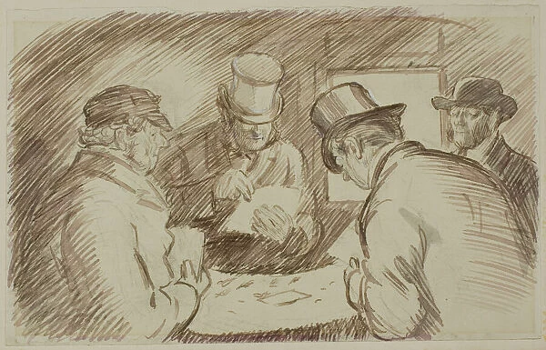 A Game of Cards, 1870  /  91. Creator: Charles Samuel Keene