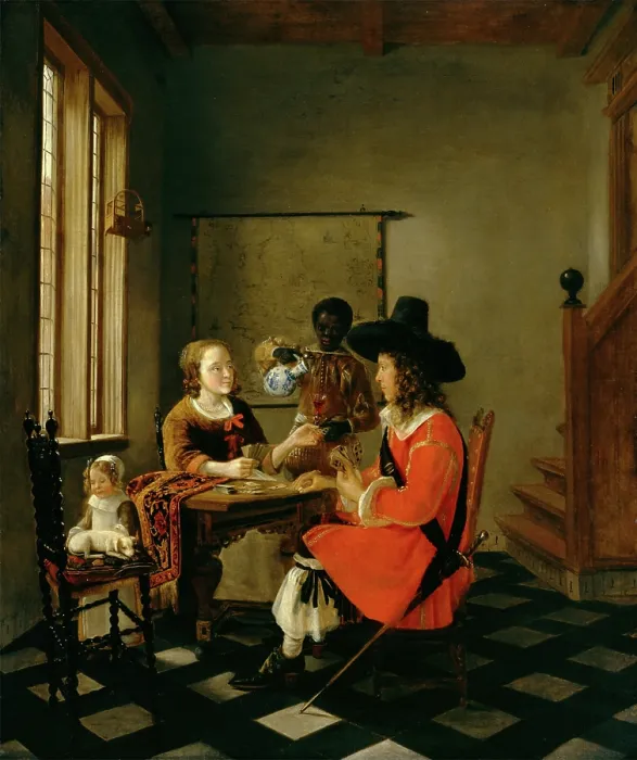 Framed Print : The Game of Cards, c1660. Creator: Hendrick van der Burch Framed Print : The Game of Cards, c1660. Creator: Hendrick van der Burch