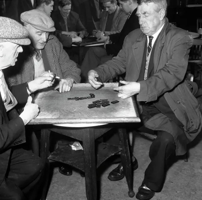 Framed Print : A game of dominoes in a miners welfare club, Horden, County Durham, 1963. Artist Framed Print : A game of dominoes in a miners welfare club, Horden, County Durham, 1963. Artist