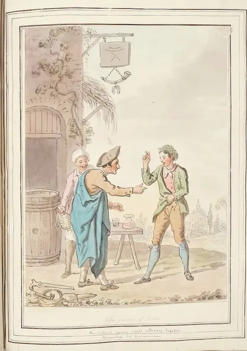 Framed Print : The Game of Moro, leaf from A Collection of Dresses by David Allan Mostly from Nature, 1776 Framed Print : The Game of Moro, leaf from A Collection of Dresses by David Allan Mostly from Nature, 1776