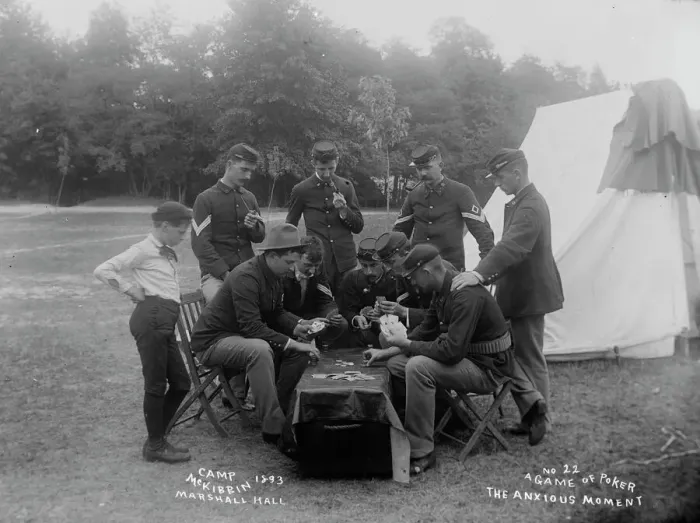 Framed Print : A game of poker - the anxious moment, 1893. Creator: Unknown Framed Print : A game of poker - the anxious moment, 1893. Creator: Unknown