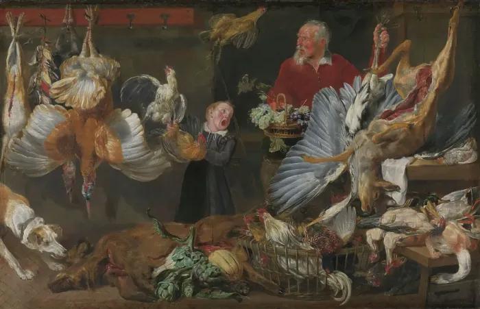Framed Print : A game shop, 1625-1630. Creator: Frans Snyders Framed Print : A game shop, 1625-1630. Creator: Frans Snyders