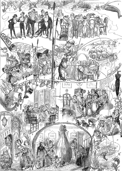Framed Print : Games for Old and Young, drawn by George Cruikshank, 1880. Creator: Joseph Swain Framed Print : Games for Old and Young, drawn by George Cruikshank, 1880. Creator: Joseph Swain