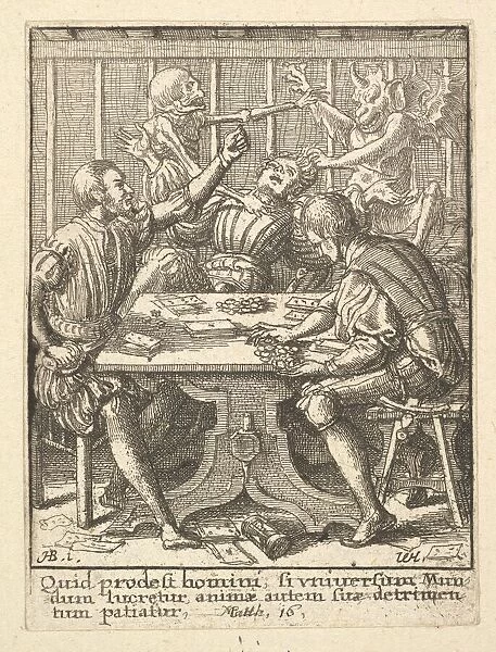 The Gamesters, from the Dance of Death, 1651. Creator: Wenceslaus Hollar
