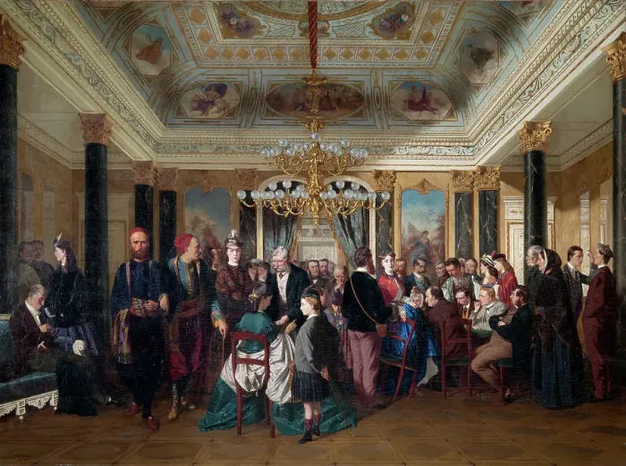 Framed Print : A Gaming Room in Wiesbaden, 1864. Creator: D'Unker, Carl (1828-1866) Framed Print : A Gaming Room in Wiesbaden, 1864. Creator: D'Unker, Carl (1828-1866)