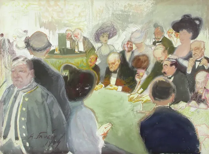 Framed Print : At the gaming table, 1909. Creator: Antti Faven Framed Print : At the gaming table, 1909. Creator: Antti Faven