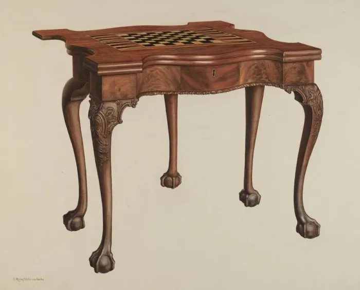 Framed Print : Gaming Table, 1940. Creator: M. Rosenshield-von-Paulin Framed Print : Gaming Table, 1940. Creator: M. Rosenshield-von-Paulin