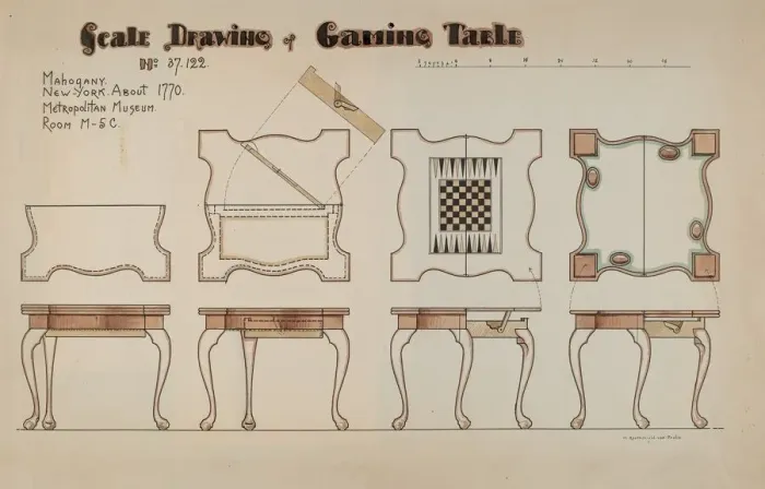 Framed Print : Gaming Table, c. 1940. Creator: M. Rosenshield-von-Paulin Framed Print : Gaming Table, c. 1940. Creator: M. Rosenshield-von-Paulin