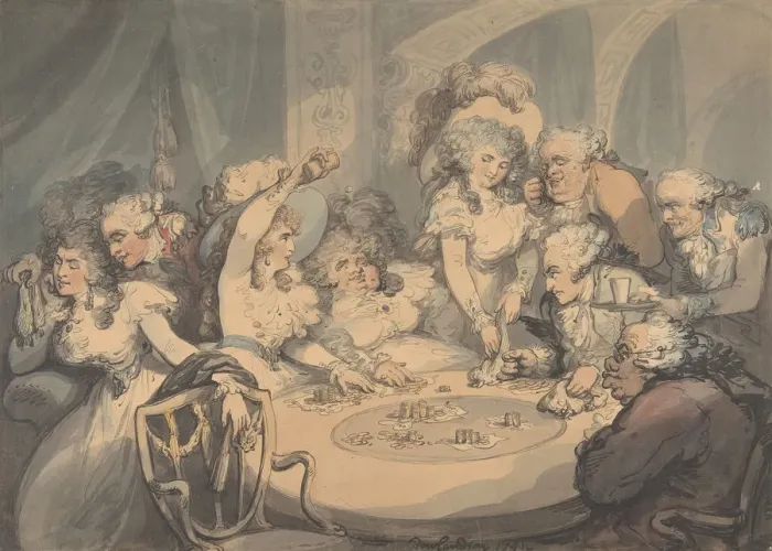 Framed Print : A Gaming Table at Devonshire House, 1791. Creator: Thomas Rowlandson Framed Print : A Gaming Table at Devonshire House, 1791. Creator: Thomas Rowlandson