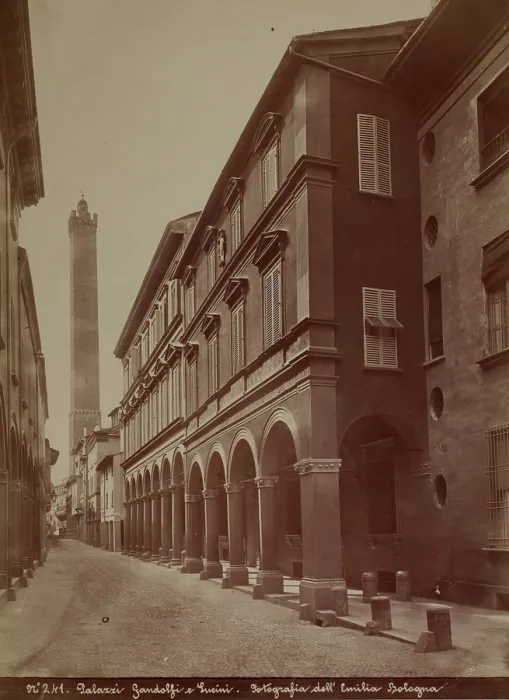 Framed Print : Gandolfi and Lucini Palaces, Bologna, between 1880-1890. Creator: Emilia Framed Print : Gandolfi and Lucini Palaces, Bologna, between 1880-1890. Creator: Emilia