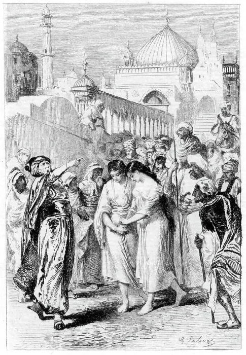 Framed Print : Ganems mother and sister leaving Damascus, 19th century Framed Print : Ganems mother and sister leaving Damascus, 19th century