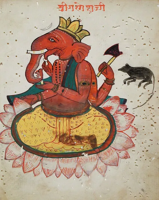 Framed Print : Ganesha, Lord of Obstacles, early 19th century. Creator: Unknown Framed Print : Ganesha, Lord of Obstacles, early 19th century. Creator: Unknown