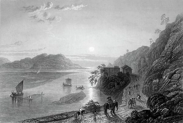 The Ganges entering the Plains near Hurdwar, 1845. Creator: Anthony Vandyke Copley Fielding