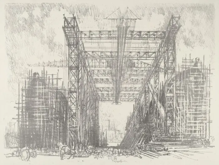Framed Print : The Gantry, 1916. Creator: Joseph Pennell Framed Print : The Gantry, 1916. Creator: Joseph Pennell