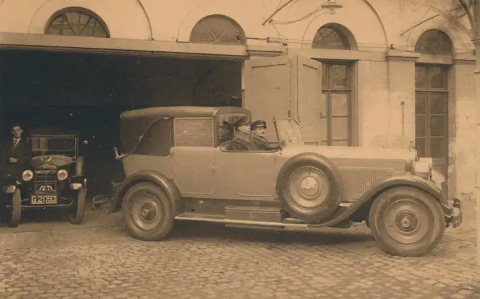 Framed Print : Garage at the Cuban Embassy in Brussels, Belgium, 1927. Creator: Unknown Framed Print : Garage at the Cuban Embassy in Brussels, Belgium, 1927. Creator: Unknown